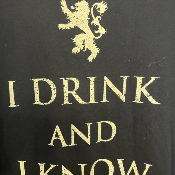 Game Of Thrones Shirt I Drink & I Know Things Lannister Stark Black 2X - Picture 2 of 3